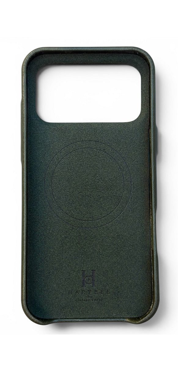 Forest Green Leather Case for iPhone 17 Pro Max