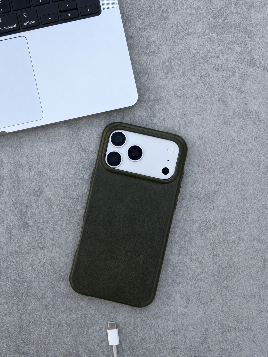 Forest Green Leather Case for iPhone 17 Pro Max