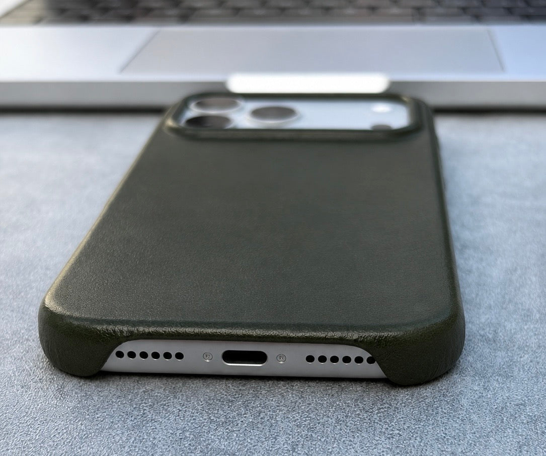 Forest Green Leather Case for iPhone 17 Pro Max