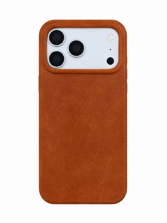 Cognac Leather Case for iPhone 17 Pro Max