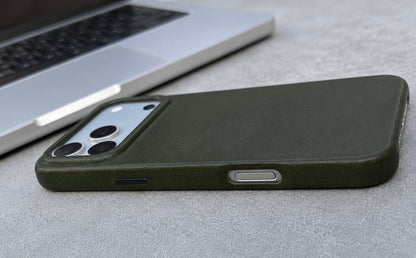 Forest Green Leather Case for iPhone 17 Pro Max