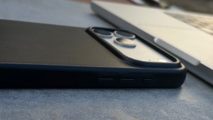 Onyx Black Leather Case for iPhone 17 Pro Max