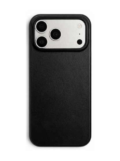 Onyx Black Leather Case for iPhone 17 Pro Max