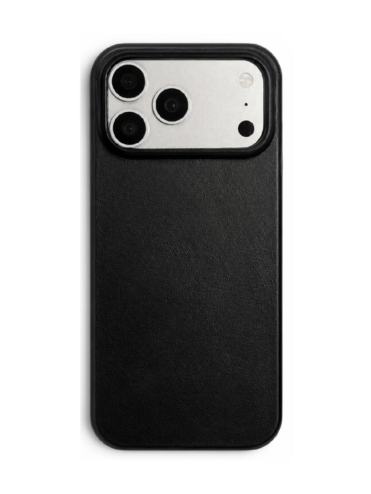 Onyx Black Leather Case for iPhone 17 Pro Max