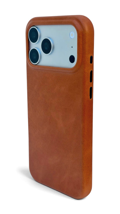 Cognac Leather Case for iPhone 17 Pro Max