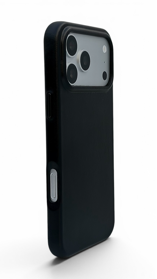 Onyx Black Leather Case for iPhone 17 Pro Max